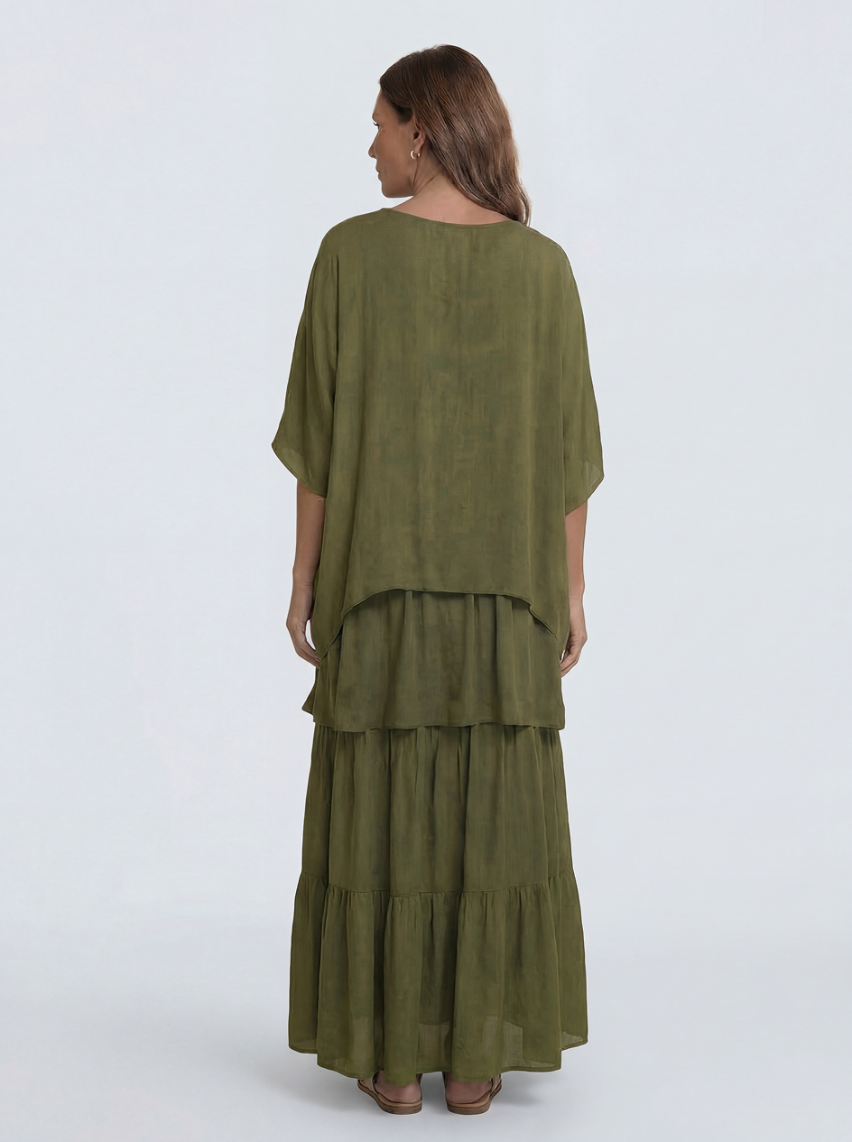 The Toscana | Vestido Largo de Lino con Volantes