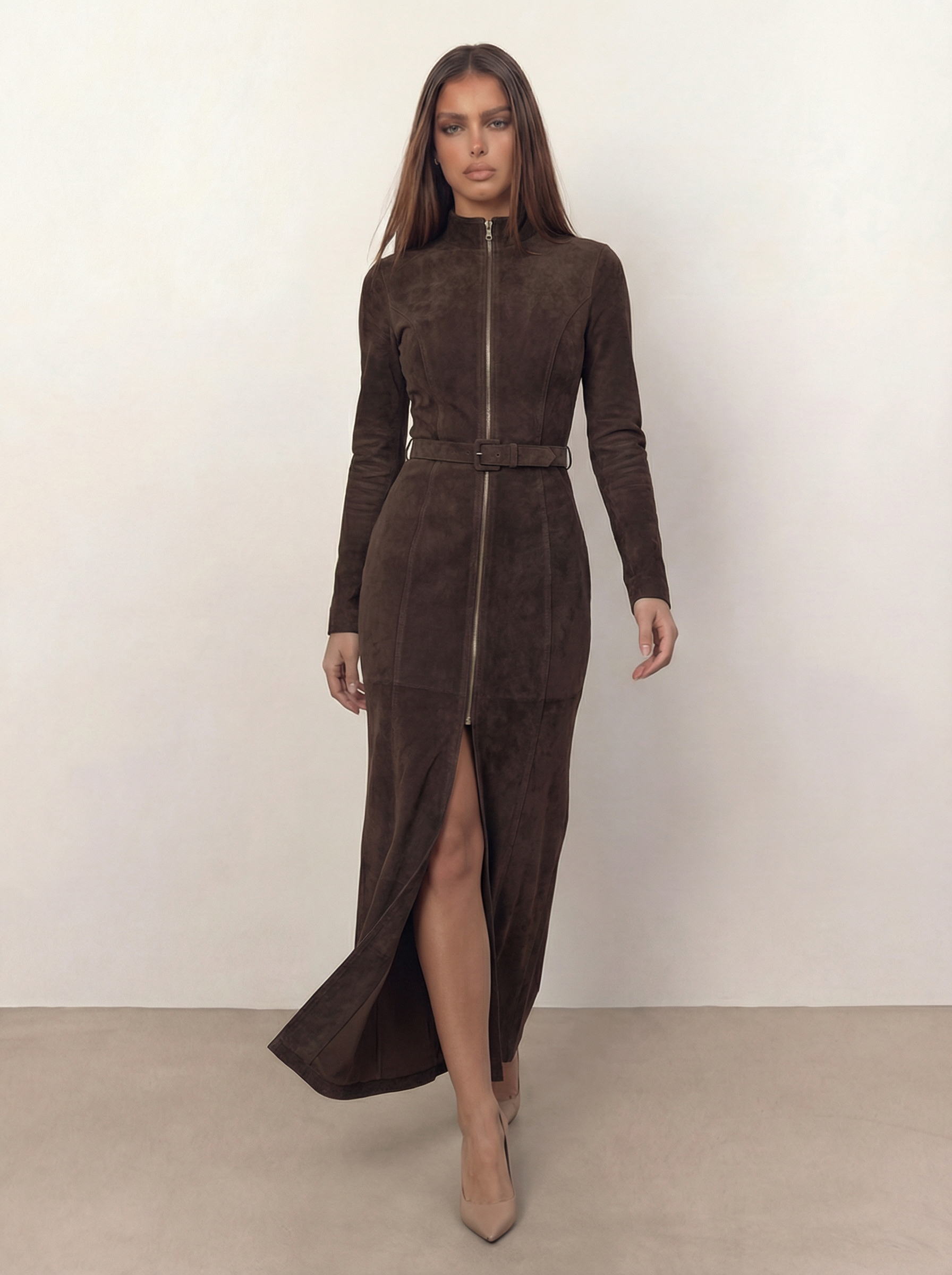 The Raffaella | Zip-Front Midi Dress