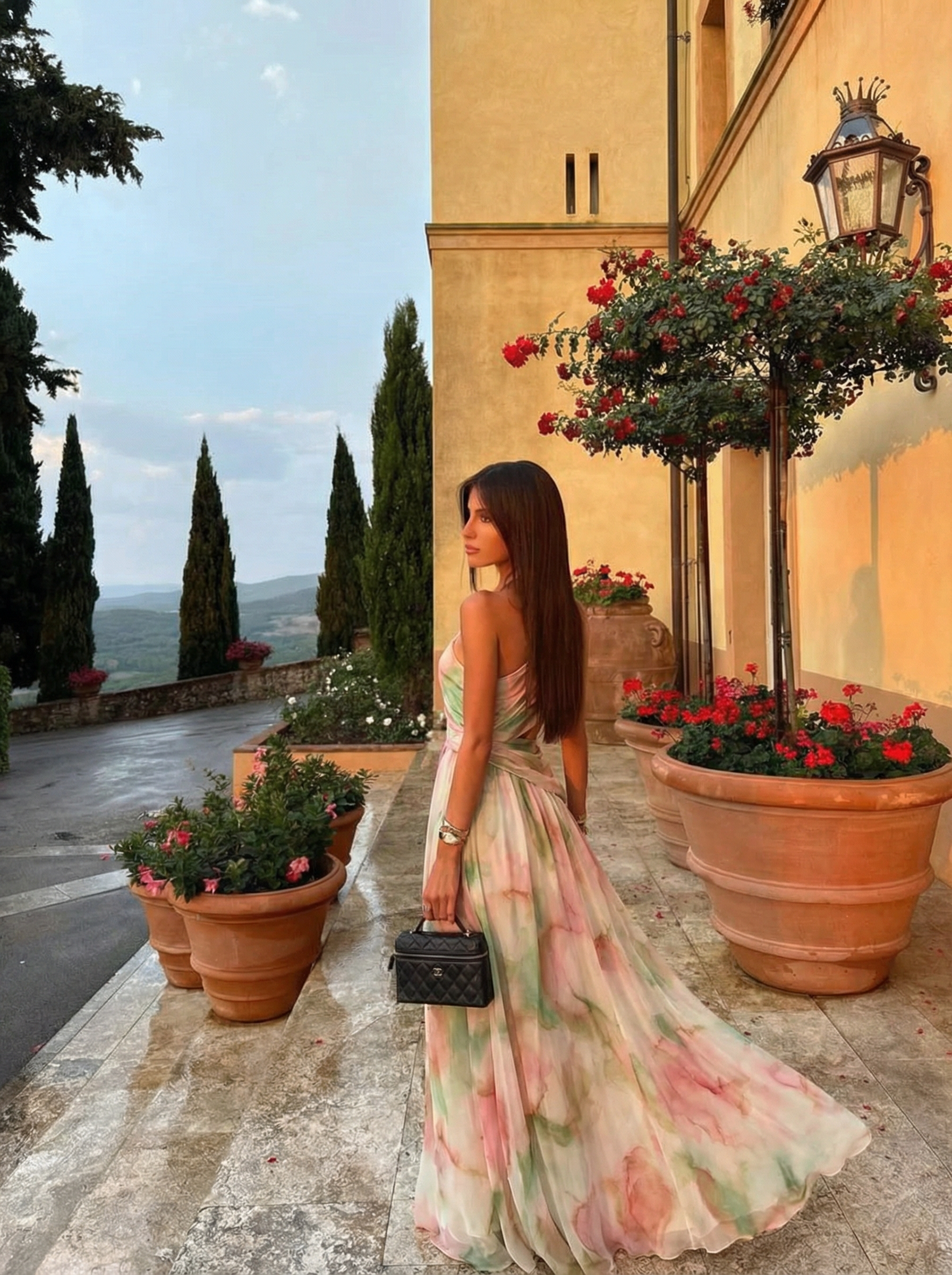 The Florence | Vestido Largo Floral de Un Hombro