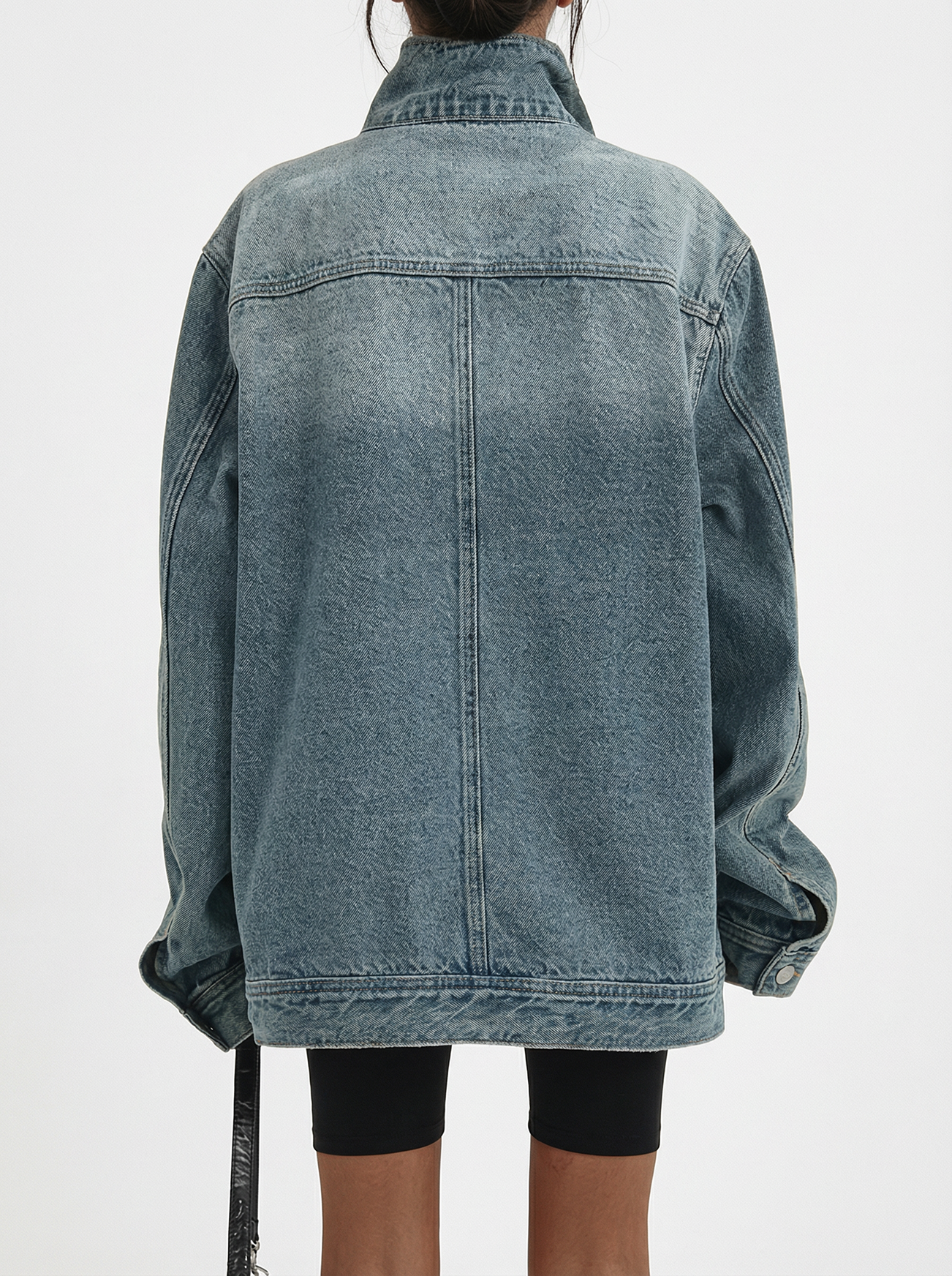 Chaqueta Denim | Oversize con Cuello Fruncido