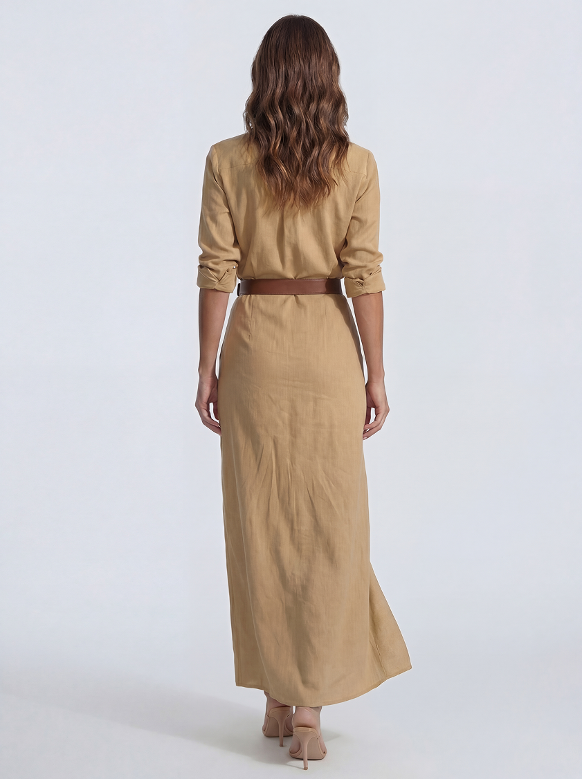 The Sorrento | Vestido Largo Cruzado con Cinturón
